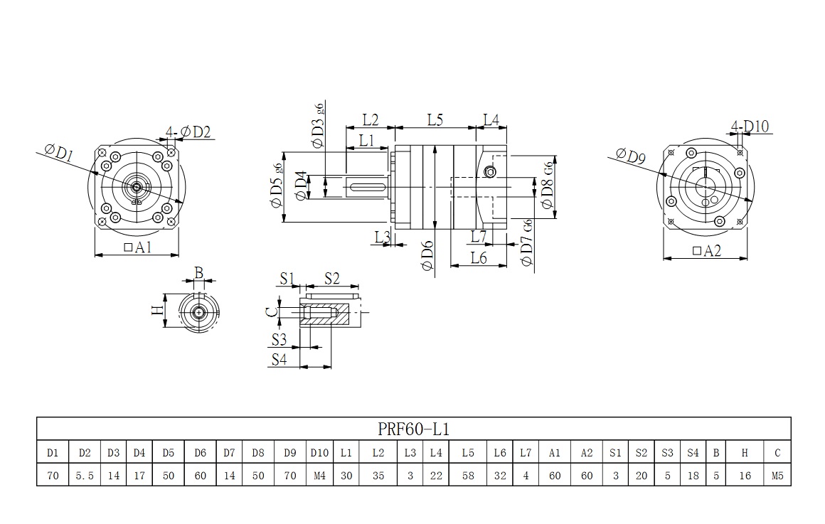 PRF60_L1系列伺服減速機圖紙