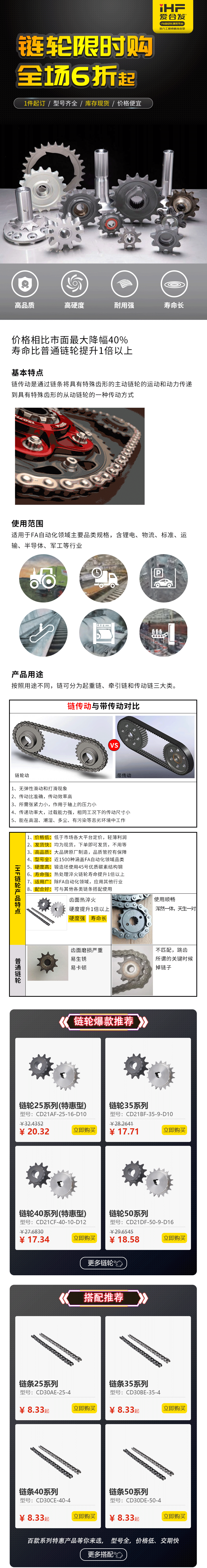 特惠現貨：鏈輪鏈條，成套搭配，更省錢、更耐用！